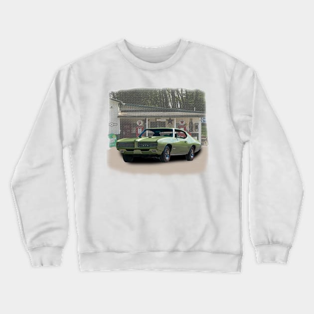 1969 Pontiac GTO in our filling station series Crewneck Sweatshirt by Permages LLC